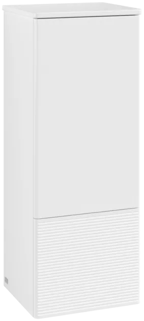 Зображення з  VILLEROY BOCH Antao Medium-height cabinet, 1 door, 414 x 1039 x 356 mm, Front with grain texture, White Matt Lacquer / White Matt Lacquer #K43100MT