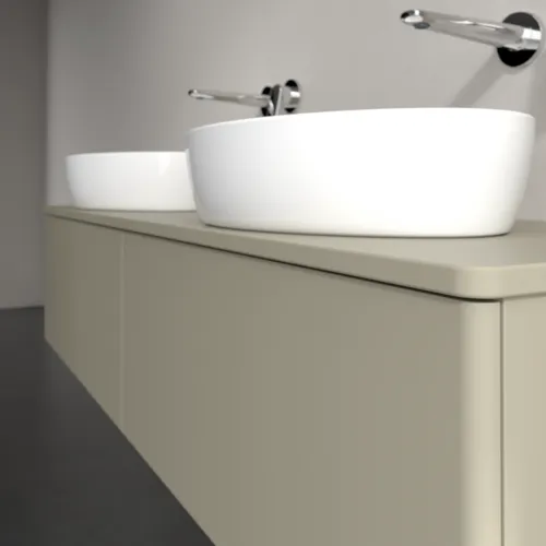 Bild von VILLEROY BOCH Antao Waschbeckenunterschrank, 2 Auszüge, 1600 x 360 x 500 mm, Front ohne Struktur, Stone Grey Matt Lacquer / Stone Grey Matt Lacquer #K39010HK