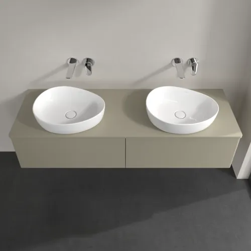 Bild von VILLEROY BOCH Antao Waschbeckenunterschrank, 2 Auszüge, 1600 x 360 x 500 mm, Front ohne Struktur, Stone Grey Matt Lacquer / Stone Grey Matt Lacquer #K39010HK