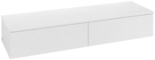 Bild von VILLEROY BOCH Antao Sideboard, 2 Auszüge, 1600 x 268 x 500 mm, Front mit Struktur, Glossy White Lacquer / Glossy White Lacquer #K42100GF