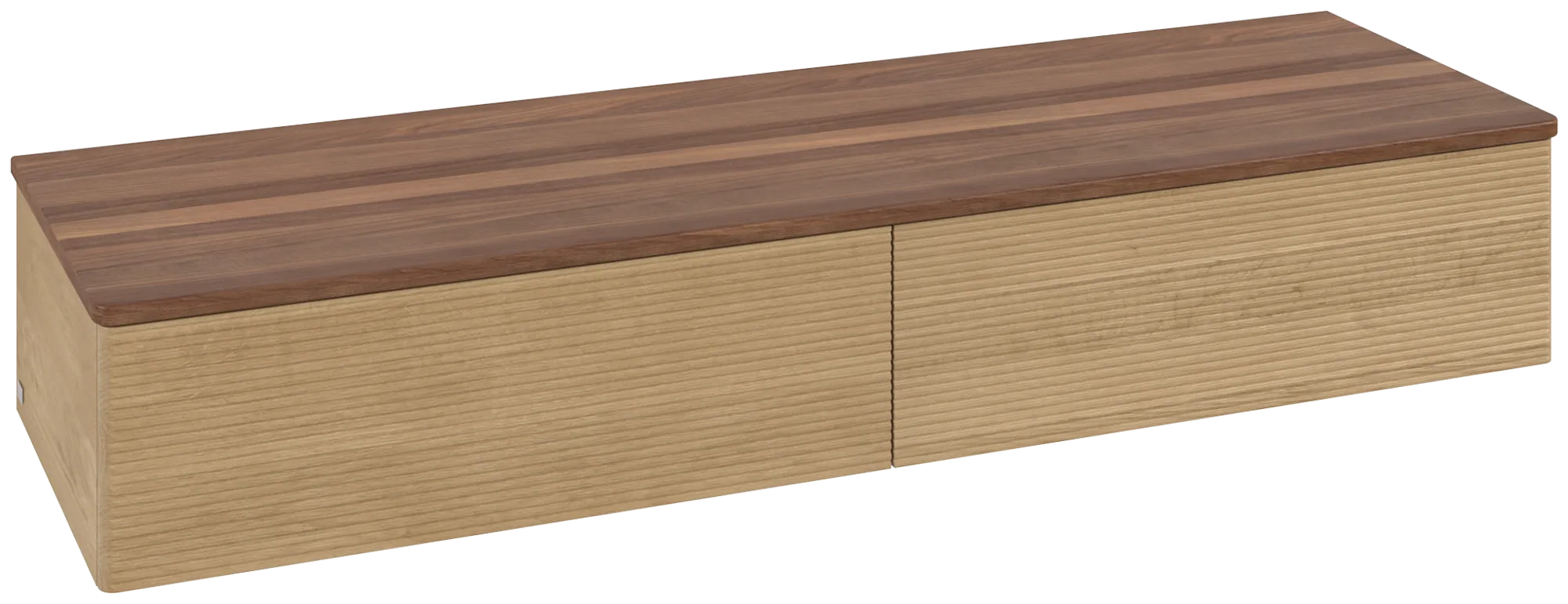 Picture of VILLEROY BOCH Antao Sideboard, 2 pull-out compartments, 1600 x 268 x 500 mm, Front with grain texture, Honey Oak / Warm Walnut #K42102HN
