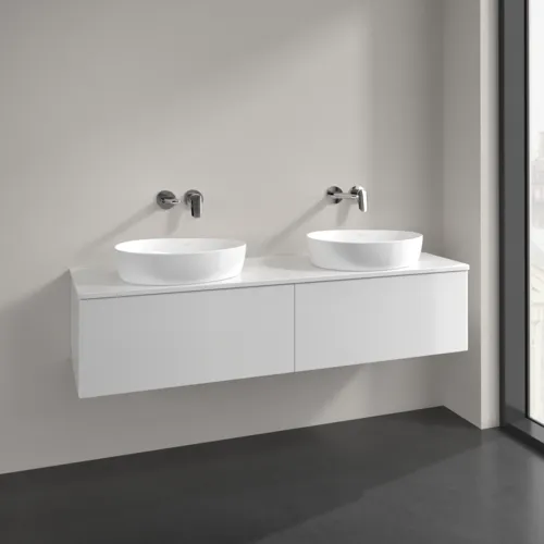 VILLEROY BOCH Antao Waschbeckenunterschrank, 2 Auszüge, 1600 x 360 x 500 mm, Front ohne Struktur, Glossy White Lacquer / Glossy White Lacquer #K39050GF, Bild 2