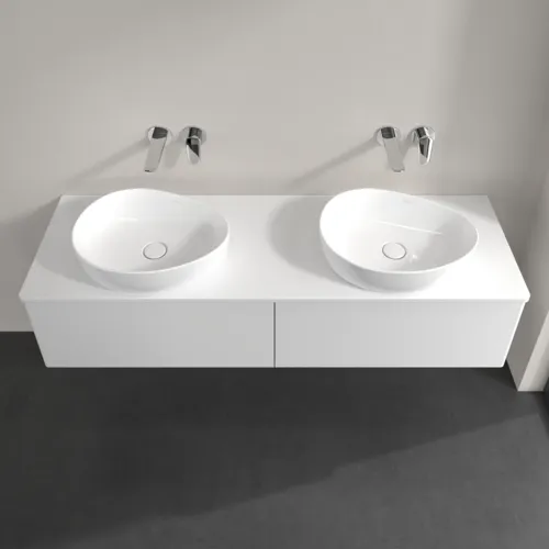 VILLEROY BOCH Antao Waschbeckenunterschrank, 2 Auszüge, 1600 x 360 x 500 mm, Front ohne Struktur, Glossy White Lacquer / Glossy White Lacquer #K39050GF, Bild 4
