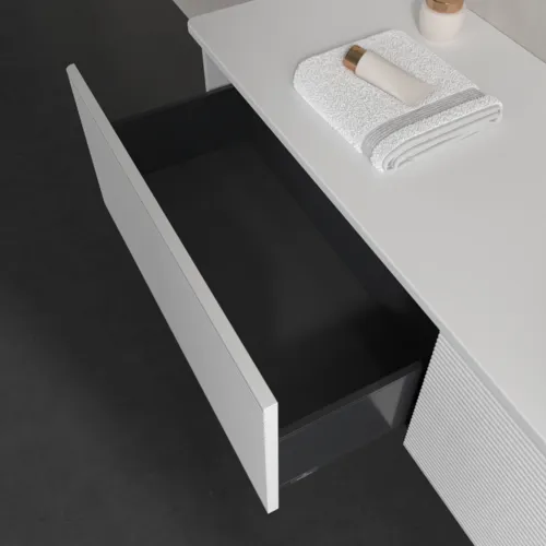 Bild von VILLEROY BOCH Antao Waschbeckenunterschrank, 2 Auszüge, 1600 x 360 x 500 mm, Front mit Struktur, White Matt Lacquer / White Matt Lacquer #K38110MT