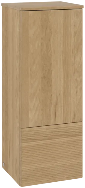 Picture of VILLEROY BOCH Antao Medium-height cabinet, 1 door, 414 x 1039 x 356 mm, Front with grain texture, Honey Oak / Honey Oak #K43100HN