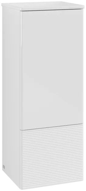 Obrázek VILLEROY BOCH Antao Medium-height cabinet, 1 door, 414 x 1039 x 356 mm, Front with grain texture, Glossy White Lacquer / Glossy White Lacquer #K43100GF