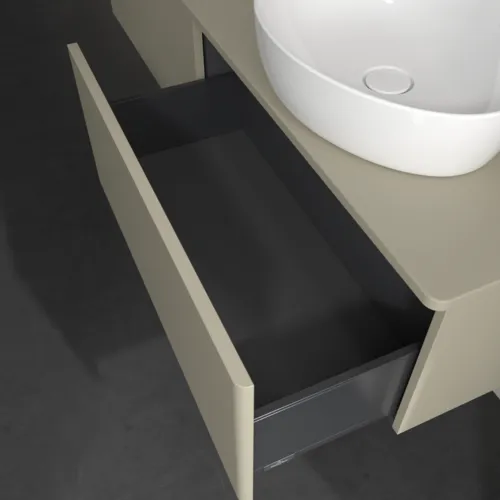 Bild von VILLEROY BOCH Antao Waschbeckenunterschrank, 2 Auszüge, 1600 x 360 x 500 mm, Front ohne Struktur, Stone Grey Matt Lacquer / Stone Grey Matt Lacquer #K38010HK