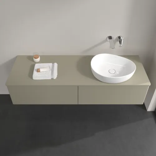 Bild von VILLEROY BOCH Antao Waschbeckenunterschrank, 2 Auszüge, 1600 x 360 x 500 mm, Front ohne Struktur, Stone Grey Matt Lacquer / Stone Grey Matt Lacquer #K38010HK