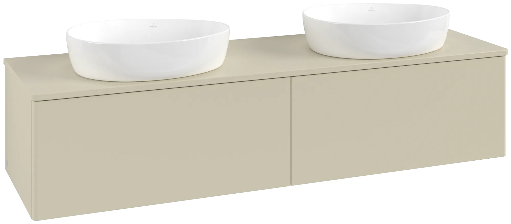 Picture of VILLEROY BOCH Antao Vanity unit, 2 pull-out compartments, 1600 x 360 x 500 mm, Front without structure, Silk Grey Matt Lacquer / Silk Grey Matt Lacquer #K39050HJ