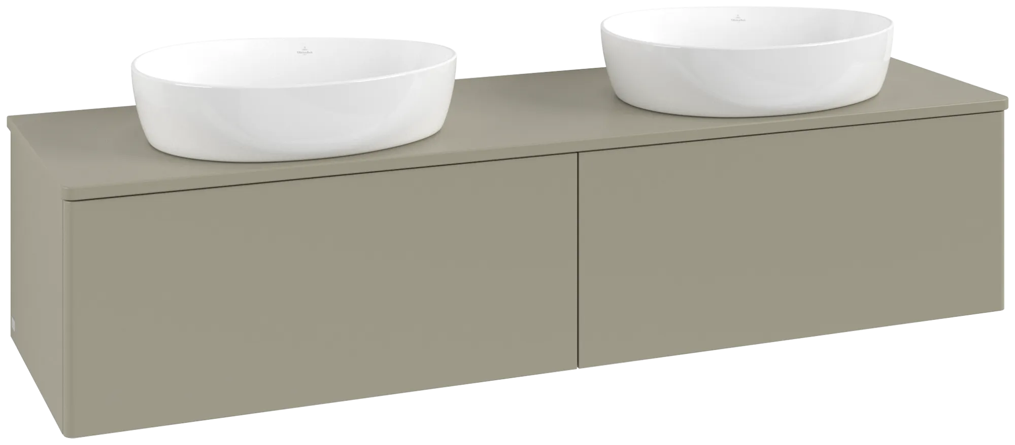 Picture of VILLEROY BOCH Antao Vanity unit, 2 pull-out compartments, 1600 x 360 x 500 mm, Front without structure, Stone Grey Matt Lacquer / Stone Grey Matt Lacquer #K39050HK