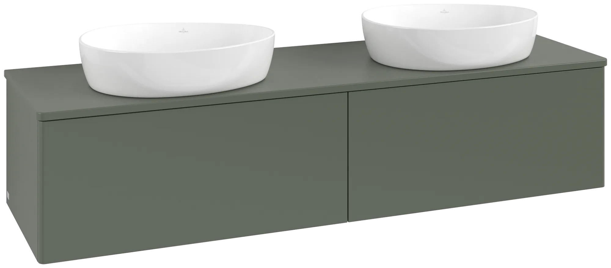 Picture of VILLEROY BOCH Antao Vanity unit, 2 pull-out compartments, 1600 x 360 x 500 mm, Front without structure, Leaf Green Matt Lacquer / Leaf Green Matt Lacquer #K39050HL