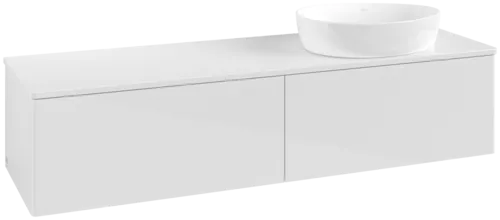 Picture of VILLEROY BOCH Antao Vanity unit, 2 pull-out compartments, 1600 x 360 x 500 mm, Front without structure, Glossy White Lacquer / Glossy White Lacquer #K38050GF