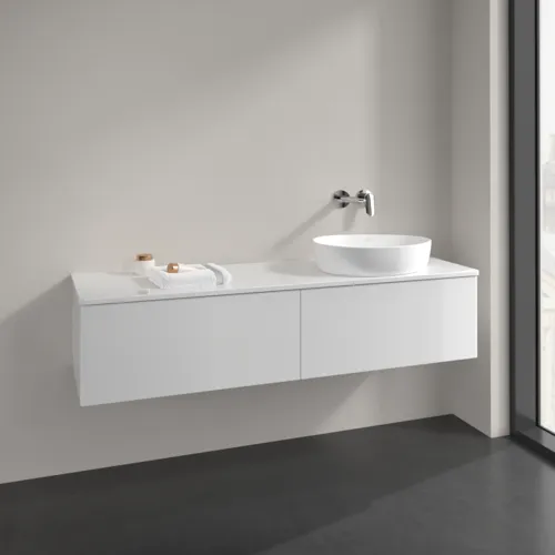 VILLEROY BOCH Antao Waschbeckenunterschrank, 2 Auszüge, 1600 x 360 x 500 mm, Front ohne Struktur, Glossy White Lacquer / Glossy White Lacquer #K38050GF, Bild 2