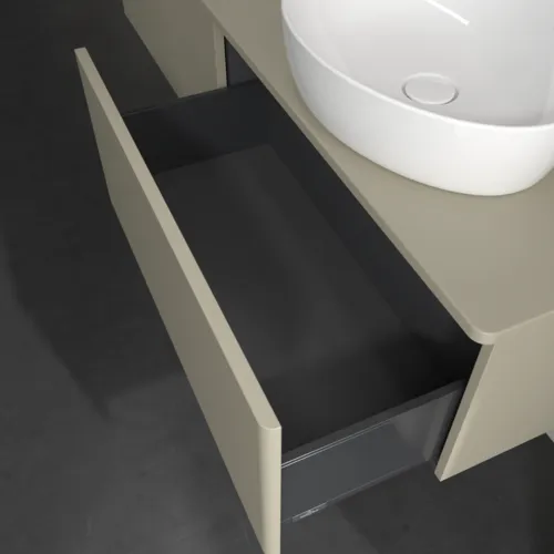 Bild von VILLEROY BOCH Antao Waschbeckenunterschrank, 2 Auszüge, 1600 x 360 x 500 mm, Front ohne Struktur, Stone Grey Matt Lacquer / Stone Grey Matt Lacquer #K38050HK