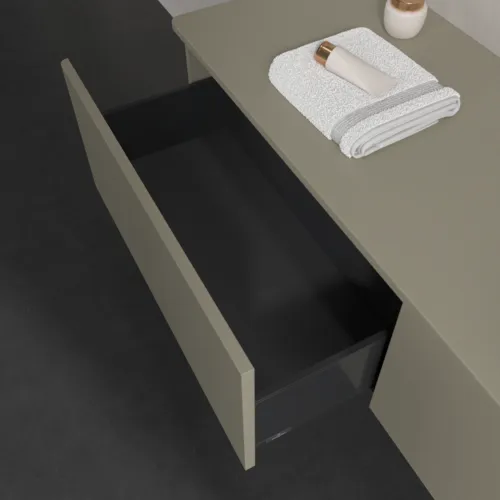 Bild von VILLEROY BOCH Antao Waschbeckenunterschrank, 2 Auszüge, 1600 x 360 x 500 mm, Front ohne Struktur, Stone Grey Matt Lacquer / Stone Grey Matt Lacquer #K38050HK