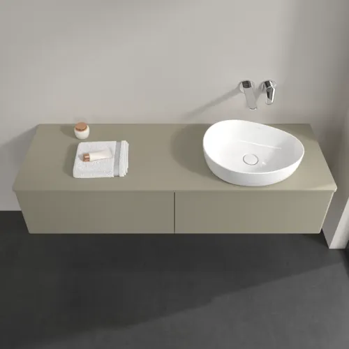 Bild von VILLEROY BOCH Antao Waschbeckenunterschrank, 2 Auszüge, 1600 x 360 x 500 mm, Front ohne Struktur, Stone Grey Matt Lacquer / Stone Grey Matt Lacquer #K38050HK