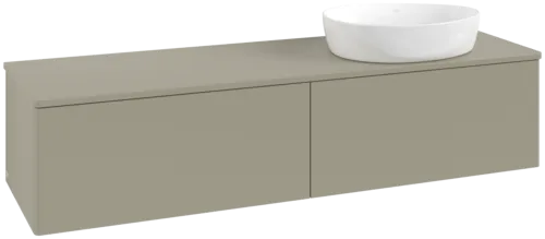 Picture of VILLEROY BOCH Antao Vanity unit, 2 pull-out compartments, 1600 x 360 x 500 mm, Front without structure, Stone Grey Matt Lacquer / Stone Grey Matt Lacquer #K38050HK