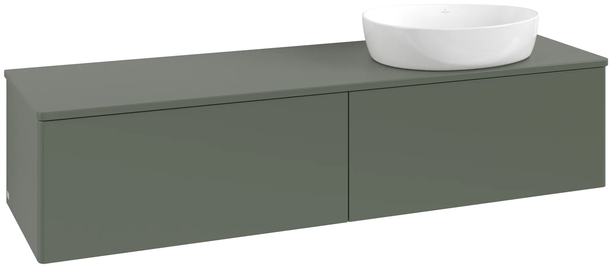 Picture of VILLEROY BOCH Antao Vanity unit, 2 pull-out compartments, 1600 x 360 x 500 mm, Front without structure, Leaf Green Matt Lacquer / Leaf Green Matt Lacquer #K38050HL
