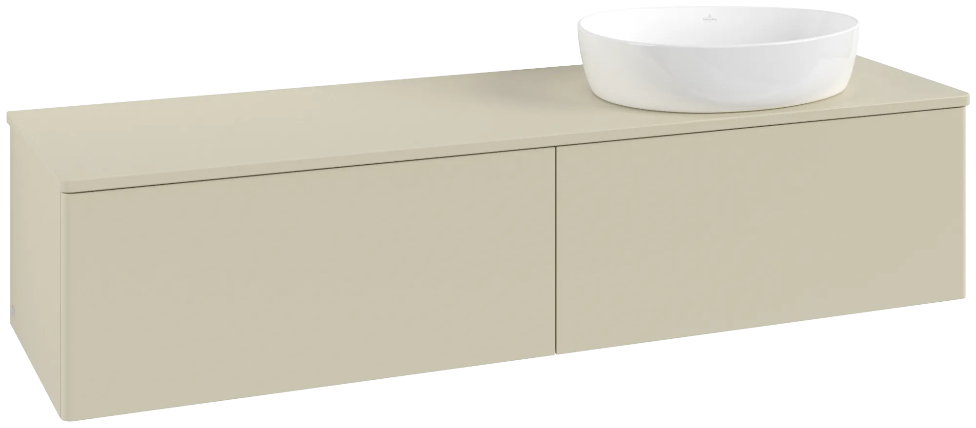 Picture of VILLEROY BOCH Antao Vanity unit, 2 pull-out compartments, 1600 x 360 x 500 mm, Front without structure, Silk Grey Matt Lacquer / Silk Grey Matt Lacquer #K38050HJ