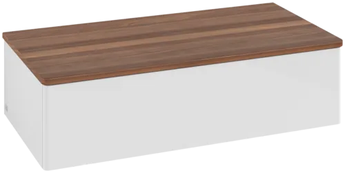 Bild von VILLEROY BOCH Antao Sideboard, 1 Auszug, 1000 x 268 x 500 mm, Front ohne Struktur, Glossy White Lacquer / Warm Walnut #K40002GF