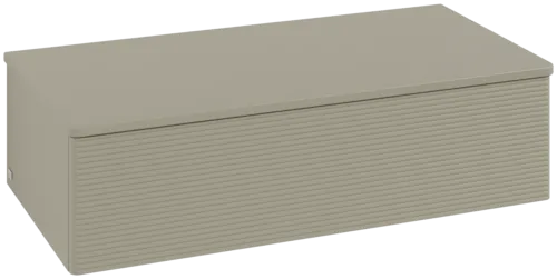 Bild von VILLEROY BOCH Antao Sideboard, 1 Auszug, 1000 x 268 x 500 mm, Front mit Struktur, Stone Grey Matt Lacquer / Stone Grey Matt Lacquer #K40100HK