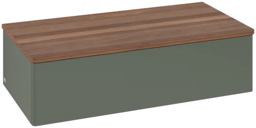 VILLEROY BOCH Antao Sideboard, 1 pull-out compartment, 1000 x 268 x 500 mm, Front without structure, Leaf Green Matt Lacquer / Warm Walnut #K40002HL resmi