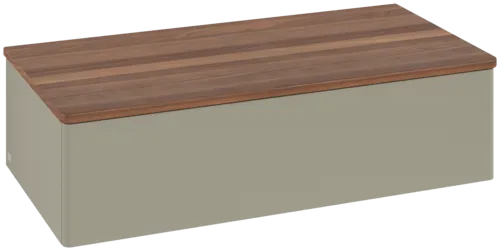 Bild von VILLEROY BOCH Antao Sideboard, 1 Auszug, 1000 x 268 x 500 mm, Front ohne Struktur, Stone Grey Matt Lacquer / Warm Walnut #K40002HK