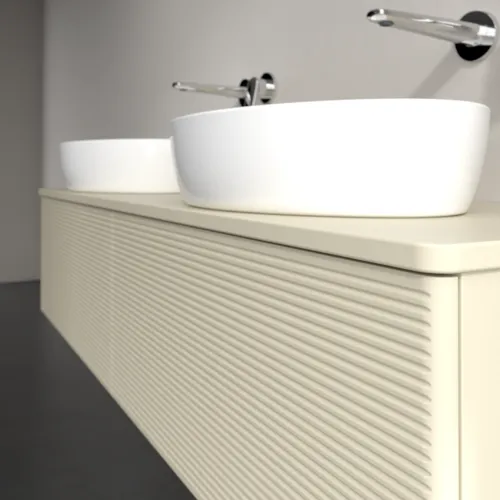 Bild von VILLEROY BOCH Antao Waschbeckenunterschrank, 2 Auszüge, 1600 x 360 x 500 mm, Front mit Struktur, Silk Grey Matt Lacquer / Silk Grey Matt Lacquer #K39110HJ