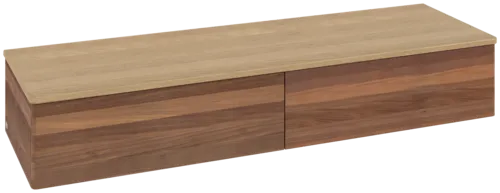 Bild von VILLEROY BOCH Antao Sideboard, 2 Auszüge, 1600 x 268 x 500 mm, Front ohne Struktur, Warm Walnut / Honey Oak #K42001HM