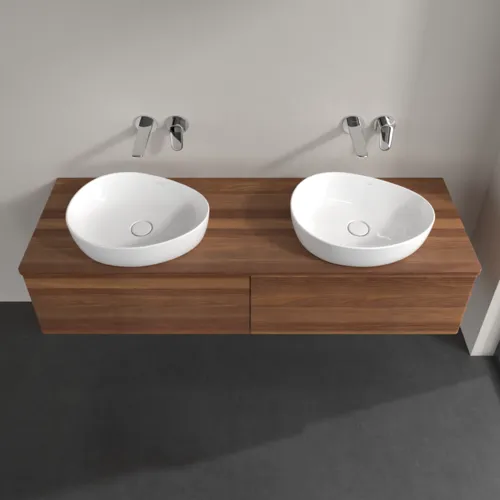 Bild von VILLEROY BOCH Antao Waschbeckenunterschrank, 2 Auszüge, 1600 x 360 x 500 mm, Front mit Struktur, Warm Walnut / Warm Walnut #K39112HM