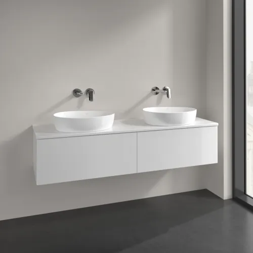 Bild von VILLEROY BOCH Antao Waschbeckenunterschrank, 2 Auszüge, 1600 x 360 x 500 mm, Front ohne Struktur, Glossy White Lacquer / Glossy White Lacquer #K39010GF