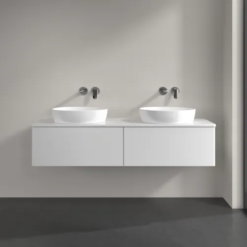 Bild von VILLEROY BOCH Antao Waschbeckenunterschrank, 2 Auszüge, 1600 x 360 x 500 mm, Front ohne Struktur, Glossy White Lacquer / Glossy White Lacquer #K39010GF
