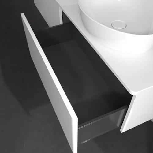 Bild von VILLEROY BOCH Antao Waschbeckenunterschrank, 2 Auszüge, 1600 x 360 x 500 mm, Front ohne Struktur, Glossy White Lacquer / Glossy White Lacquer #K39010GF