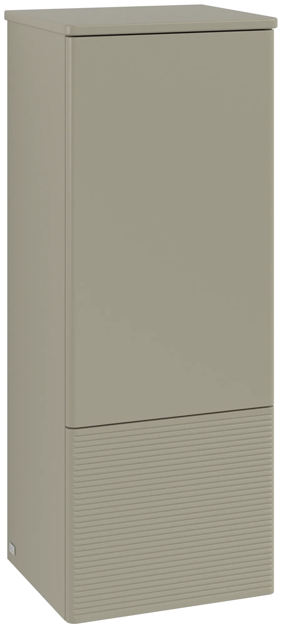 Зображення з  VILLEROY BOCH Antao Medium-height cabinet, 1 door, 414 x 1039 x 356 mm, Front with grain texture, Stone Grey Matt Lacquer / Stone Grey Matt Lacquer #K44100HK
