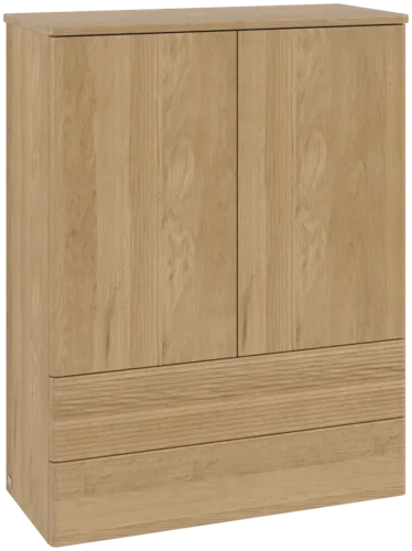 Bild von VILLEROY BOCH Antao Highboard, 2 Türen, 814 x 1039 x 356 mm, Front mit Struktur, Honey Oak / Honey Oak #K47100HN