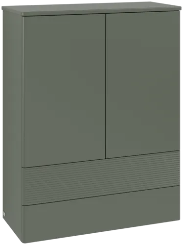 Picture of VILLEROY BOCH Antao Highboard, 2 doors, 814 x 1039 x 356 mm, Front with grain texture, Leaf Green Matt Lacquer / Leaf Green Matt Lacquer #K47100HL