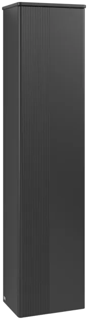 Bild von VILLEROY BOCH Antao Hochschrank, 1 Tür, 414 x 1719 x 287 mm, Front mit Struktur, Black Matt Lacquer / Black Matt Lacquer #K46100PD