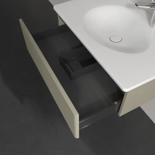 Bild von VILLEROY BOCH Antao Waschbeckenunterschrank, mit Beleuchtung, 1 Auszug, 788 x 256 x 496 mm, Front mit Struktur, Stone Grey Matt Lacquer #L01100HK