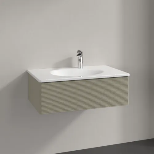Bild von VILLEROY BOCH Antao Waschbeckenunterschrank, mit Beleuchtung, 1 Auszug, 788 x 256 x 496 mm, Front mit Struktur, Stone Grey Matt Lacquer #L01100HK