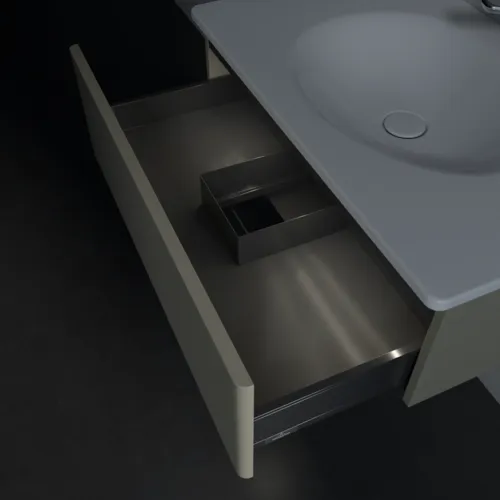 Bild von VILLEROY BOCH Antao Waschbeckenunterschrank, mit Beleuchtung, 1 Auszug, 788 x 256 x 496 mm, Front mit Struktur, Stone Grey Matt Lacquer #L01100HK