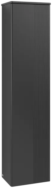 Зображення з  VILLEROY BOCH Antao Tall cabinet, 1 door, 414 x 1719 x 287 mm, Front with grain texture, Black Matt Lacquer / Black Matt Lacquer #K45100PD