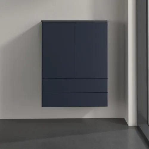 VILLEROY BOCH Antao Highboard, 2 doors, 814 x 1039 x 356 mm, Front without structure, Midnight Blue Matt Lacquer / Midnight Blue Matt Lacquer #K47000HG resmi