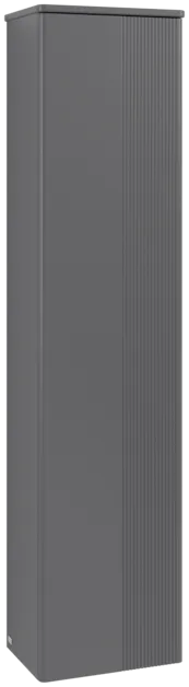 Bild von VILLEROY BOCH Antao Hochschrank, 1 Tür, 414 x 1719 x 287 mm, Front mit Struktur, Anthracite Matt Lacquer / Anthracite Matt Lacquer #K45100GK