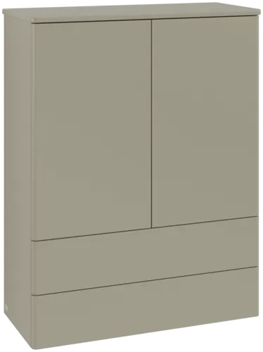 Bild von VILLEROY BOCH Antao Highboard, 2 Türen, 814 x 1039 x 356 mm, Front ohne Struktur, Stone Grey Matt Lacquer / Stone Grey Matt Lacquer #K47000HK