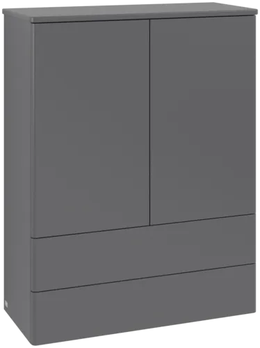 Bild von VILLEROY BOCH Antao Highboard, 2 Türen, 814 x 1039 x 356 mm, Front ohne Struktur, Anthracite Matt Lacquer / Anthracite Matt Lacquer #K47000GK