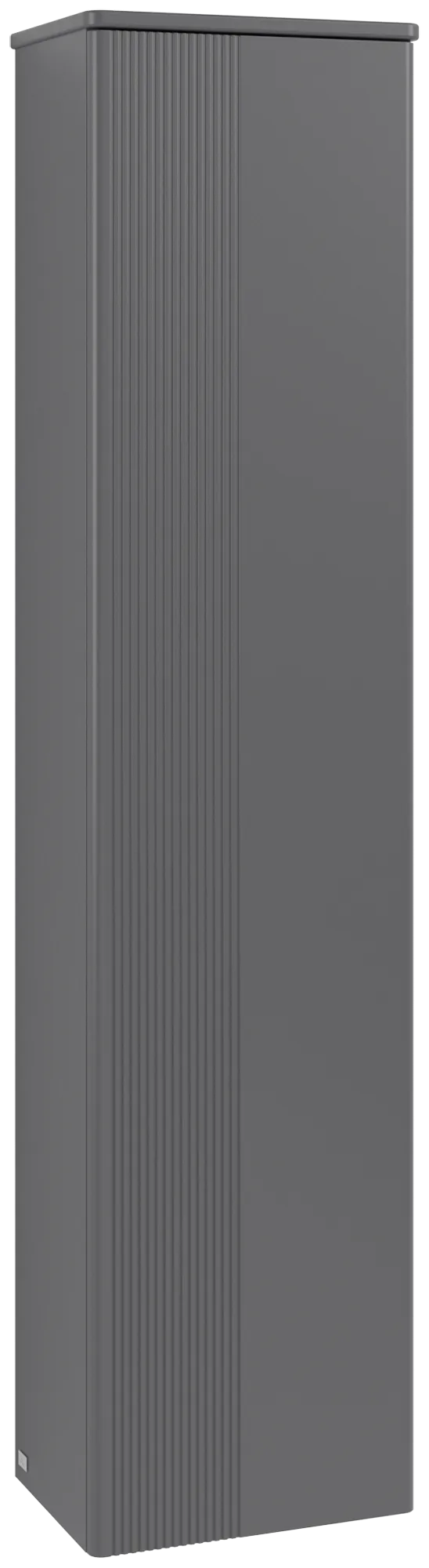 Зображення з  VILLEROY BOCH Antao Tall cabinet, 1 door, 414 x 1719 x 287 mm, Front with grain texture, Anthracite Matt Lacquer / Anthracite Matt Lacquer #K46100GK