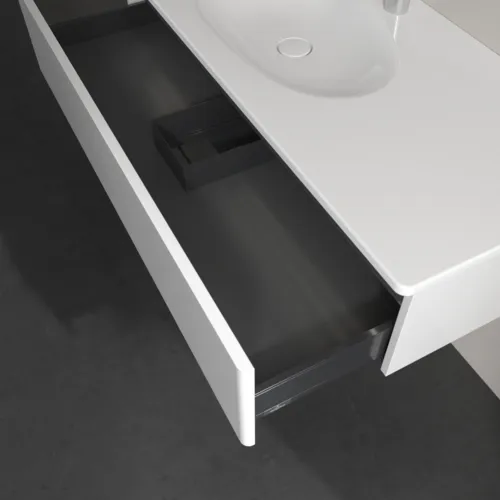 Bild von VILLEROY BOCH Antao Waschbeckenunterschrank, mit Beleuchtung, 1 Auszug, 1188 x 256 x 493 mm, Front ohne Struktur, Glossy White Lacquer #L03000GF