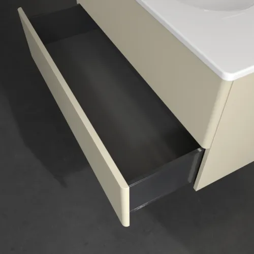 Bild von VILLEROY BOCH Antao Waschbeckenunterschrank, mit Beleuchtung, 2 Auszüge, 988 x 504 x 496 mm, Front ohne Struktur, Silk Grey Matt Lacquer #L05000HJ