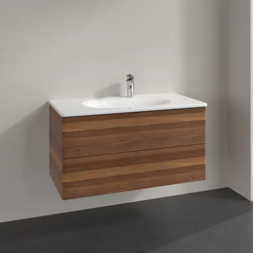 VILLEROY BOCH Antao Waschbeckenunterschrank, mit Beleuchtung, 2 Auszüge, 988 x 504 x 496 mm, Front ohne Struktur, Warm Walnut #L05000HM, Bild 2