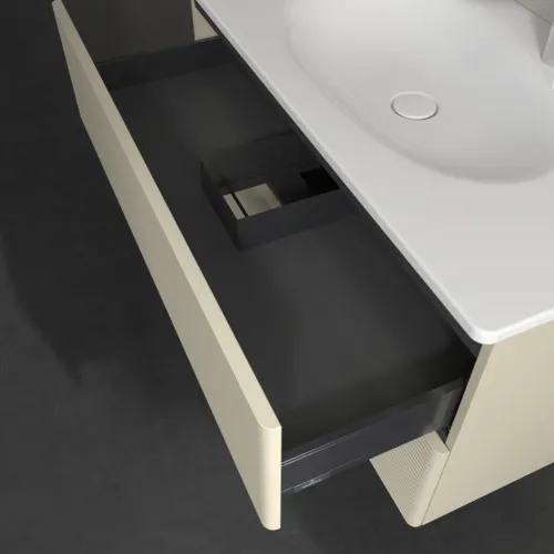Bild von VILLEROY BOCH Antao Waschbeckenunterschrank, mit Beleuchtung, 2 Auszüge, 988 x 504 x 496 mm, Front mit Struktur, Silk Grey Matt Lacquer #L05100HJ